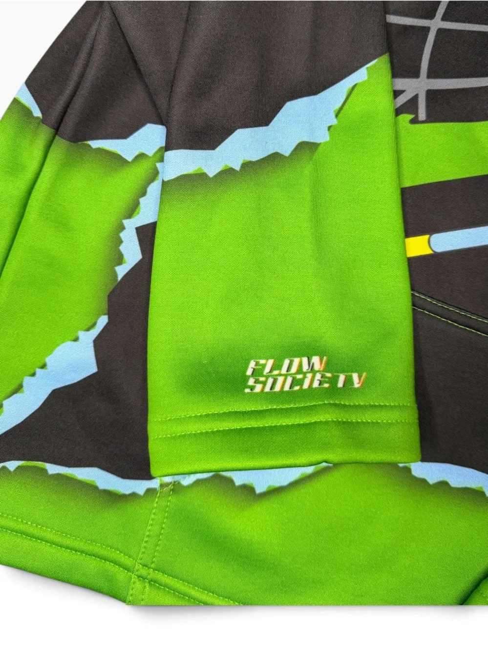 Flow Society Black & Green Lacrosse Themed Hoodie-Youth Medium